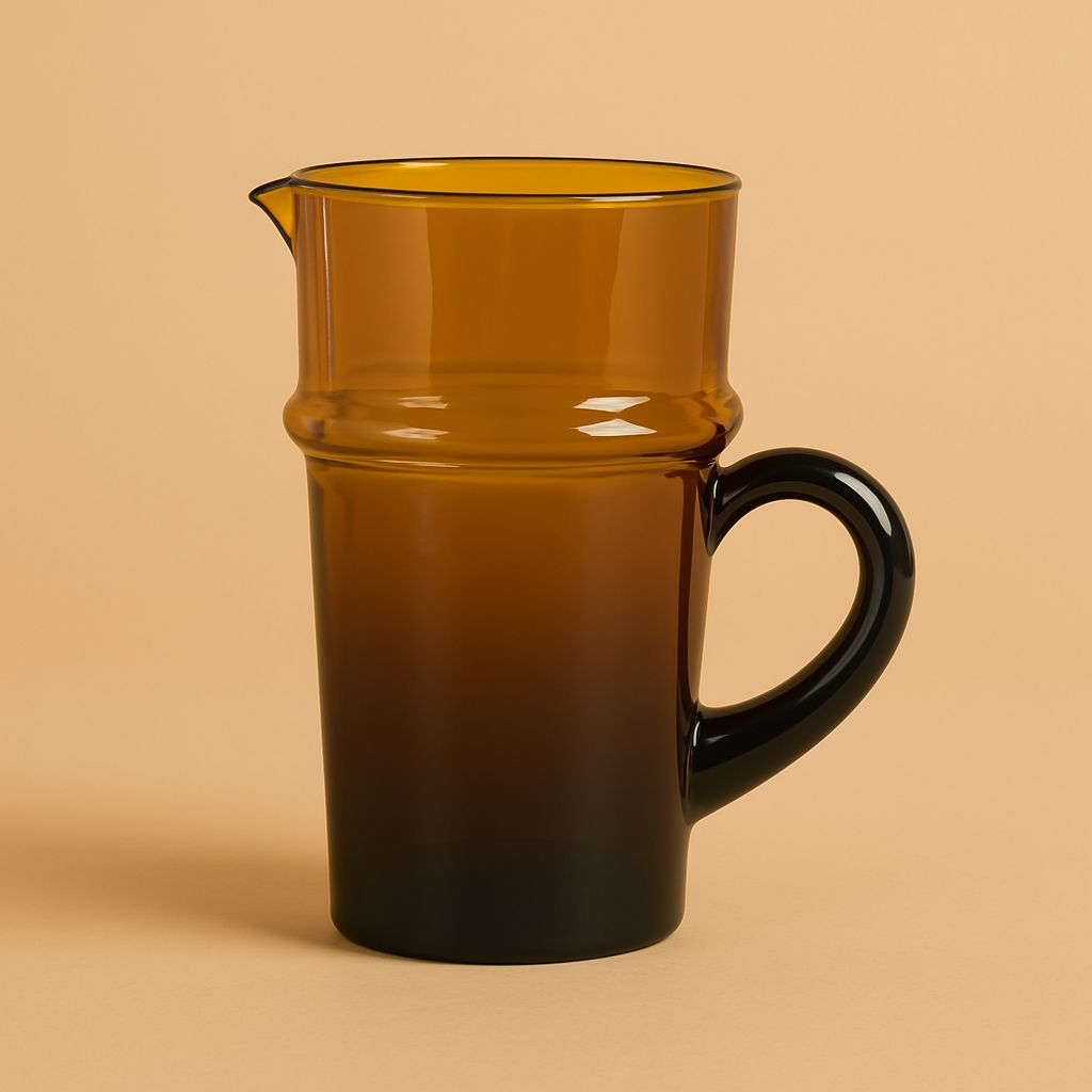 Handgefertigte Karaffe aus braunem Glas – mundgeblasen