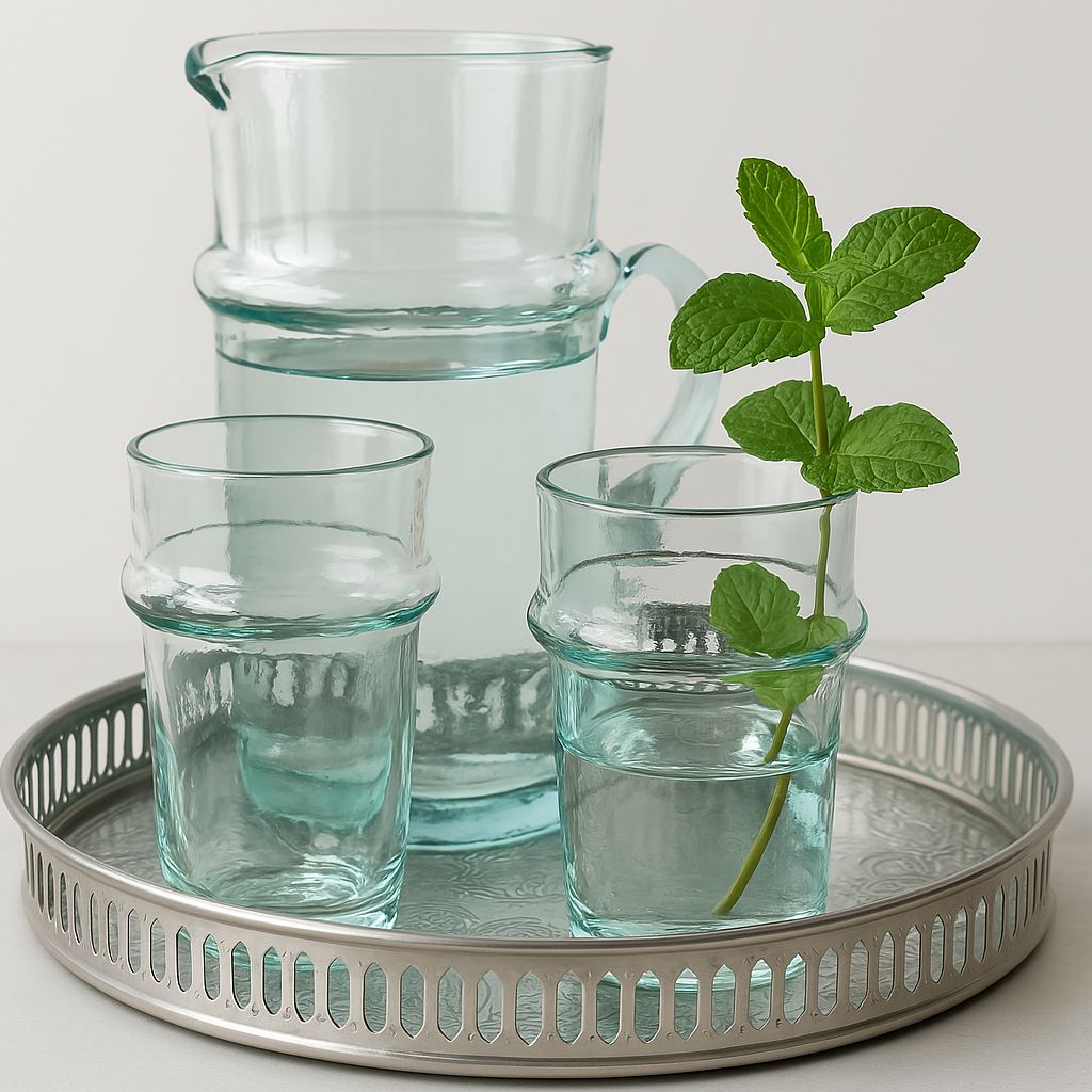 Handgefertigte Karaffe aus Glas – mundgeblasen