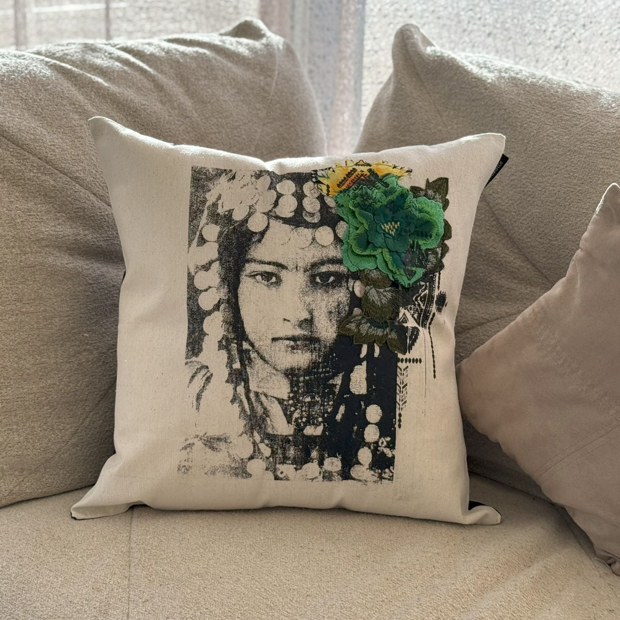 Handgefertigter Kissenbezug 55 x 55 cm